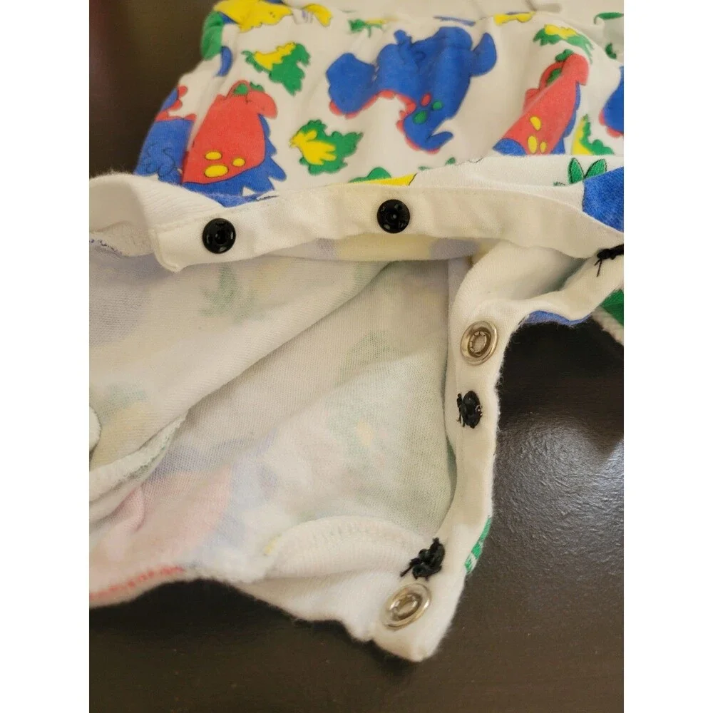 Vintage Precious Beginning Baby Neon Dinosaurs One piece unisex Onesie